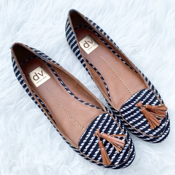 DV by Dolce Vita Shoes - DV Dolce Vita DAMALA Striped Tassel Loafer 8.5